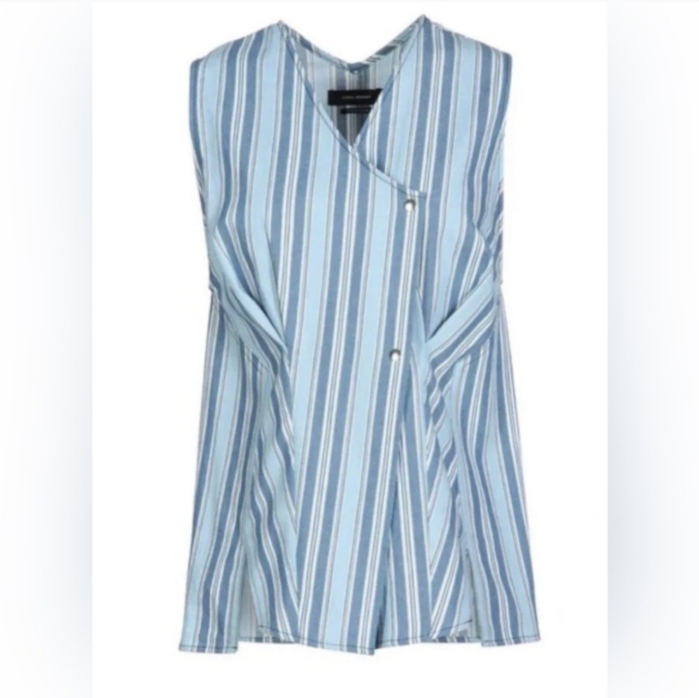 Isabel Marant Striped Sleeveless Snap Top size 38 US 6. T1 - Picture 13 of 14